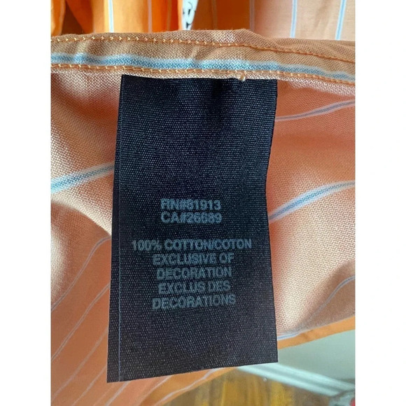 Robert Graham Orange and White Striped Button Up Shirt Men’s XS - Picture 10 of 12